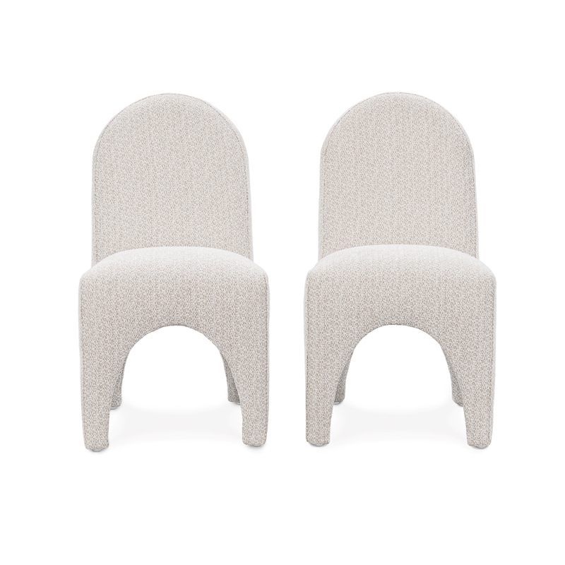 Classic Home Ella Set of 2 Upholstered Polyester Fabric Dining Chair Cream