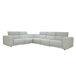 Classic Home Knoxville Power Recliner Polyester Sectional Sofa in Gray