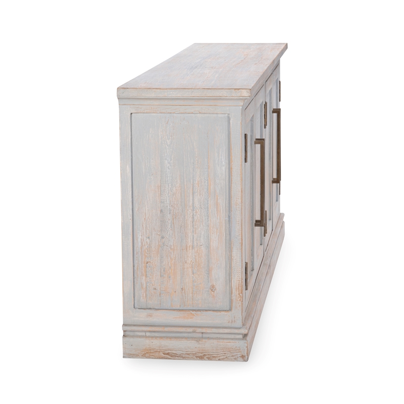 Classic Home Janes Reclaimed Pine Wood Sideboard Buffet Blue
