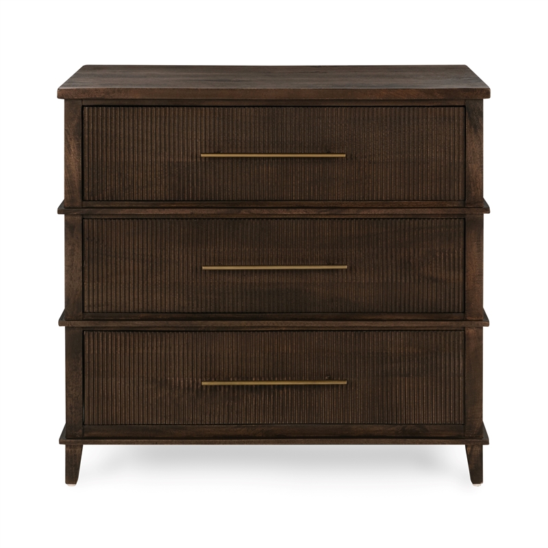 Classic Home Westlake 3-Drawer Mango Wood Chest Cabinet Brown