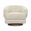 Classic Home Chassia Upholstered Cream Fabric Wood Frame Swivel Accent Chair