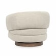 Classic Home Chassia Upholstered Cream Fabric Wood Frame Swivel Accent Chair