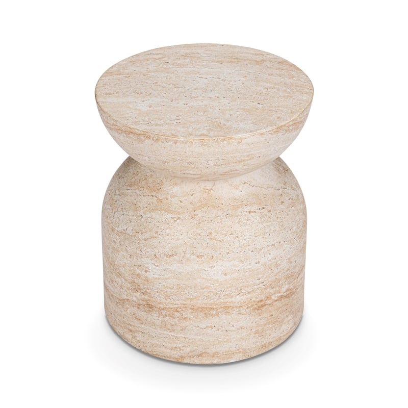 Classic Home Ridgewood Outdoor Concrete Stool Beige