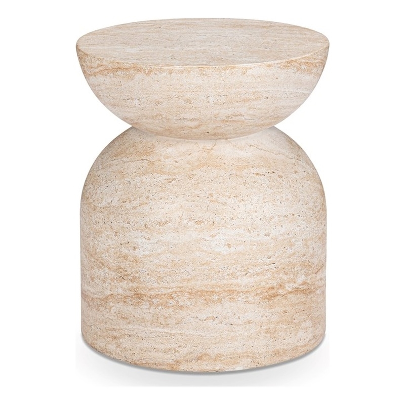 Classic Home Ridgewood Outdoor Concrete Stool Beige