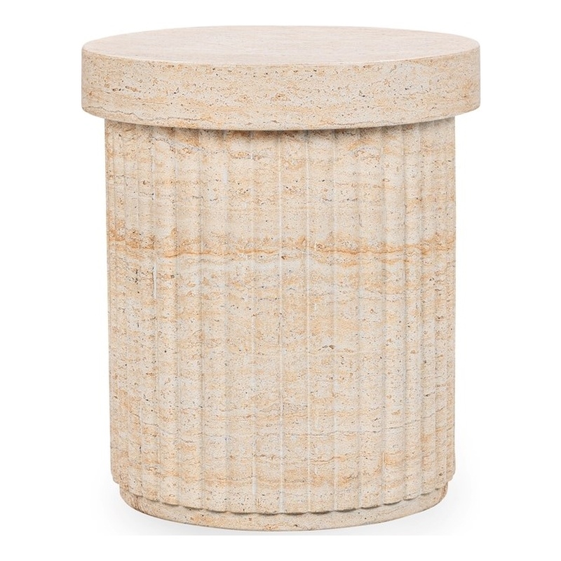 Classic Home Selah Concrete Outdoor Stool Beige