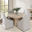 Classic Home Tiber 55in Round White Washed Wood Dining Table
