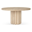 Classic Home Tiber 55in Round White Washed Wood Dining Table
