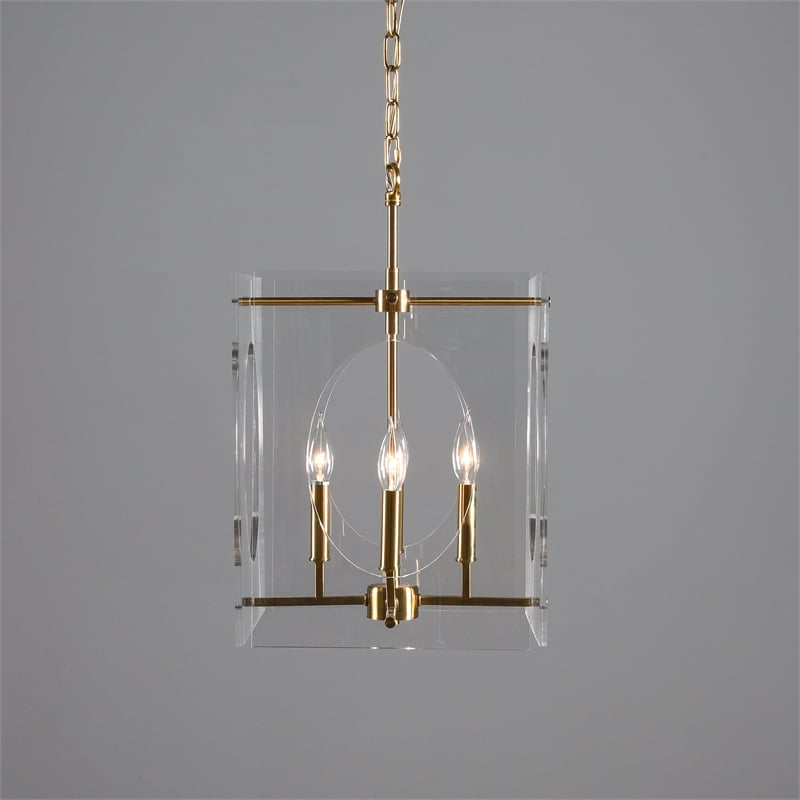 Classic Home Tessa Brass Acrylic Chandelier