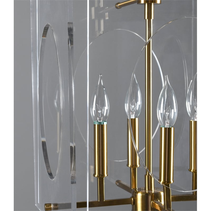 Classic Home Tessa Brass Acrylic Chandelier