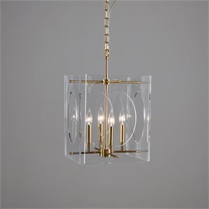 Classic Home Tessa Brass Acrylic Chandelier
