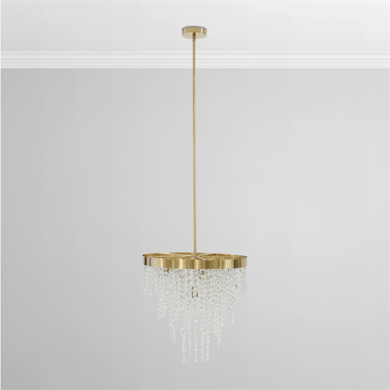 Classic Home Kristen Brass Glass Chandelier