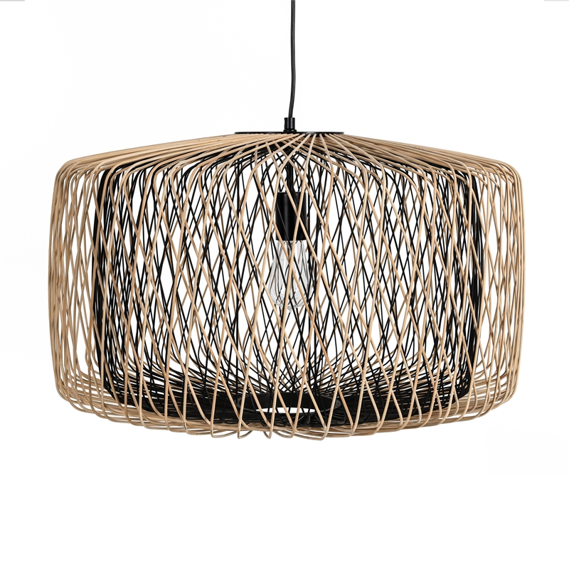 Classic Home Estella Black Rattan Pendant Light