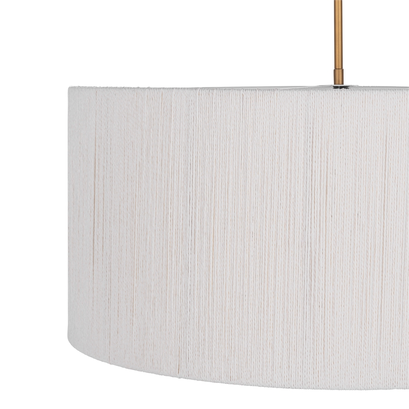 Classic Home Allyn Gold White Rattan Pendant Light