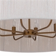 Classic Home Allyn Gold White Rattan Pendant Light