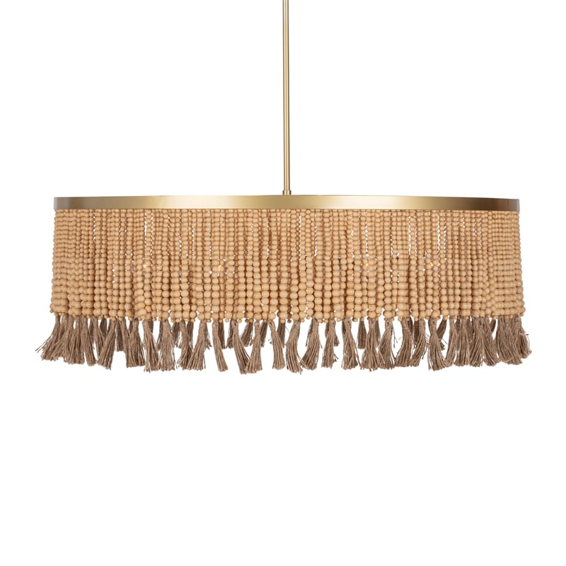 Classic Home Andren Gold Wood Beads Pendant Light