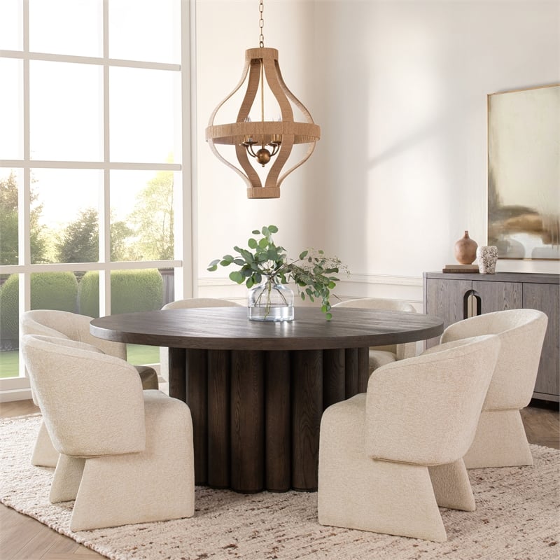 Classic Home Sarmiento Rattan Large Gold Pendant Light