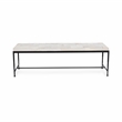 Classic Home Achen Ivory Hair on Hide 60in Iron Bench