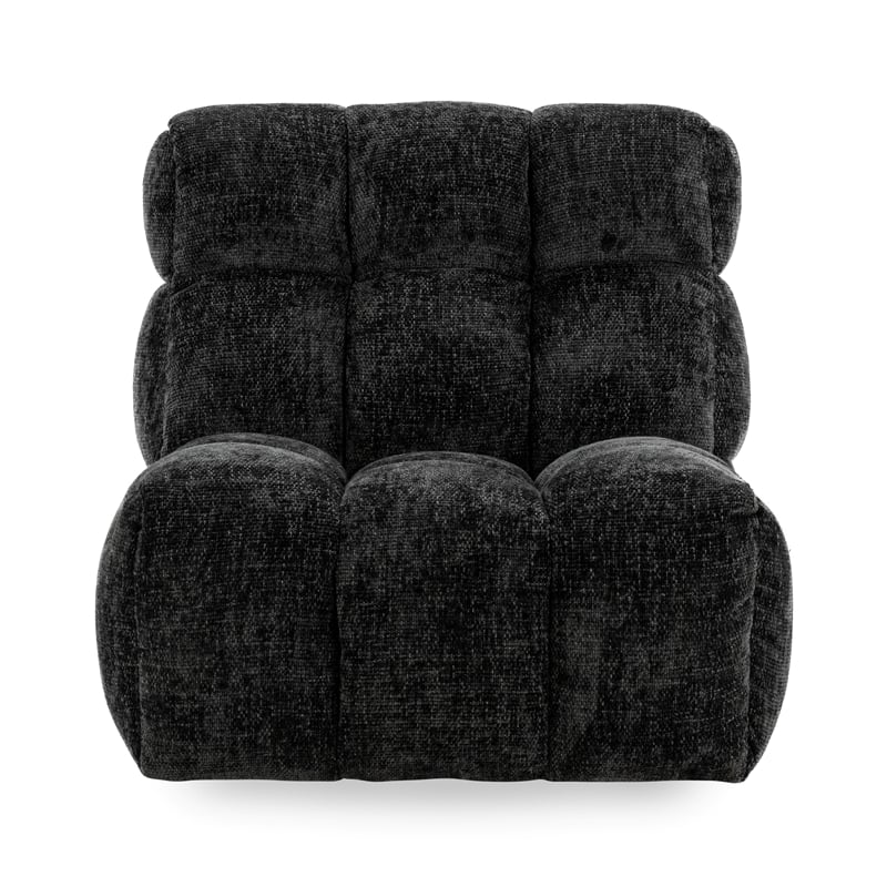 Classic Home Roba Upholstered Polyester Fabric Swivel Lounge Chair Black
