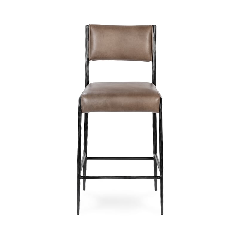 Classic Home Kayne Leather 26in Counter Stool Sand