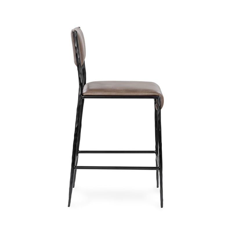 Classic Home Kayne Leather 26in Counter Stool Sand