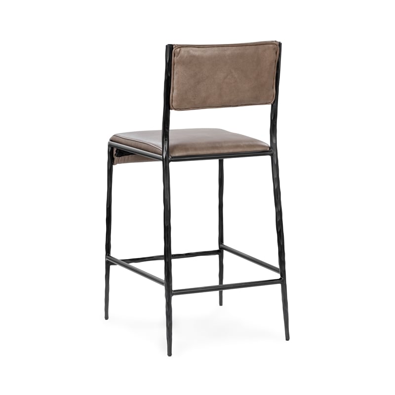 Classic Home Kayne Leather 26in Counter Stool Sand