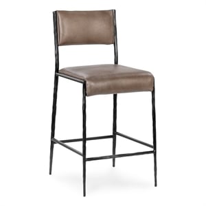 Classic Home Kayne Leather 26in Counter Stool Sand