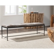Classic Home Achen Gray Hair on Hide 60in Iron Bench