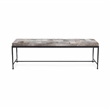 Classic Home Achen Gray Hair on Hide 60in Iron Bench