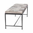 Classic Home Achen Gray Hair on Hide 60in Iron Bench