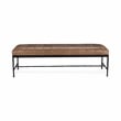 Classic Home Madeleine Leather Iron Bench Taupe