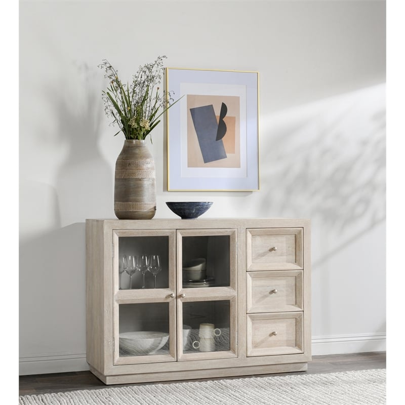 Classic Home Isha Mango Wood Cabinet White