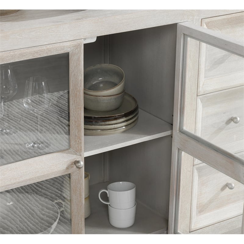Classic Home Isha Mango Wood Cabinet White
