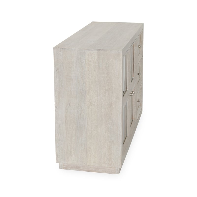 Classic Home Isha Mango Wood Cabinet White