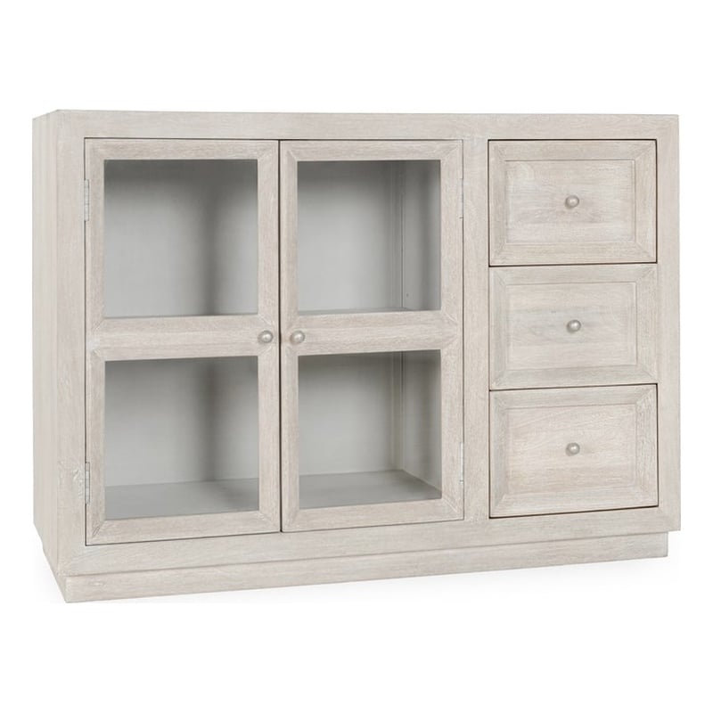 Classic Home Isha Mango Wood Cabinet White