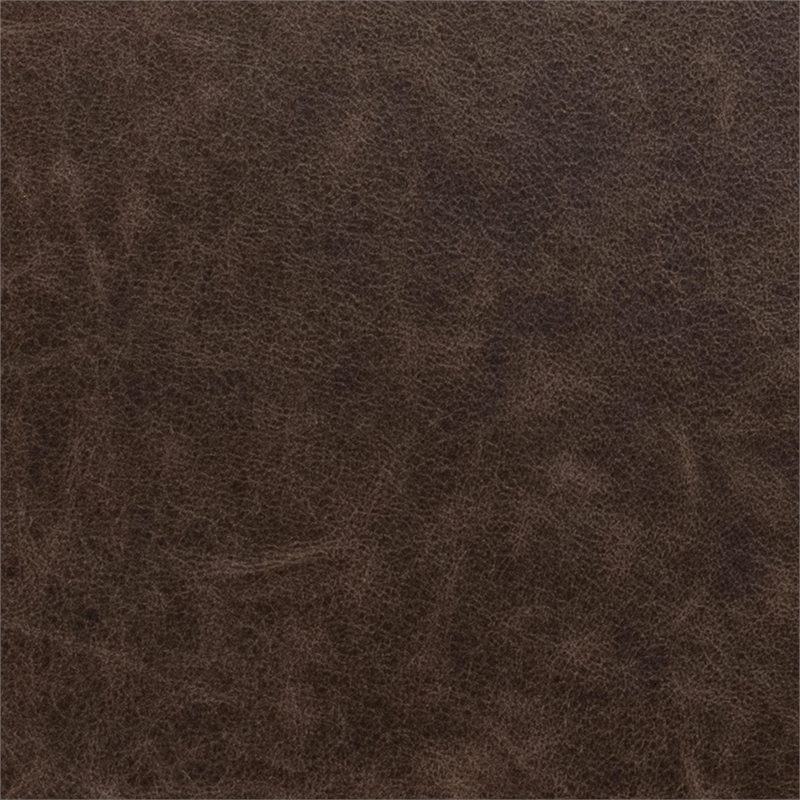 Classic Home Clair Leather Round Cocktail Coffee Table Brown