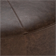 Classic Home Clair Leather Round Cocktail Coffee Table Brown