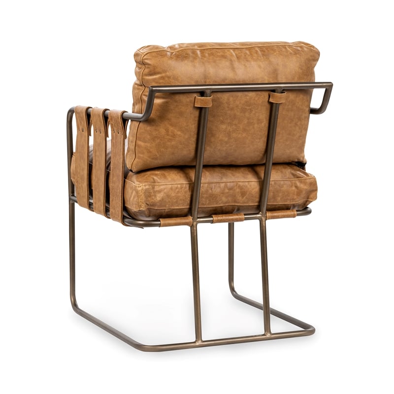 Classic Home Strapling Leather Dining Chair Chestnut