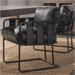 Classic Home Strapling Leather Dining Chair Black