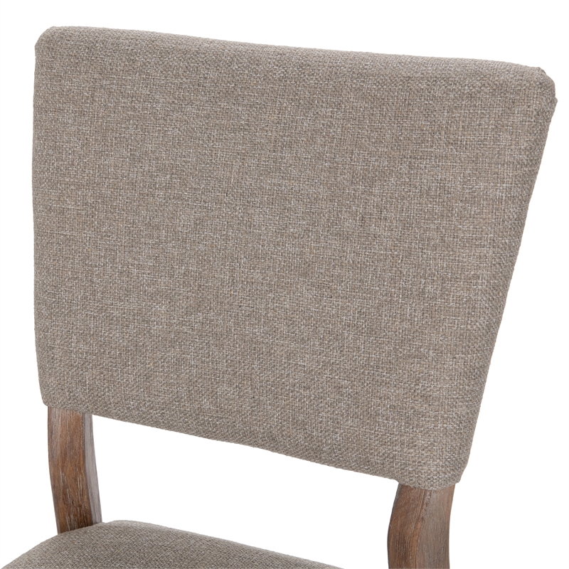 Classic Home Phillip Upholstered Fabric Dining Chair Set of 2 Stone