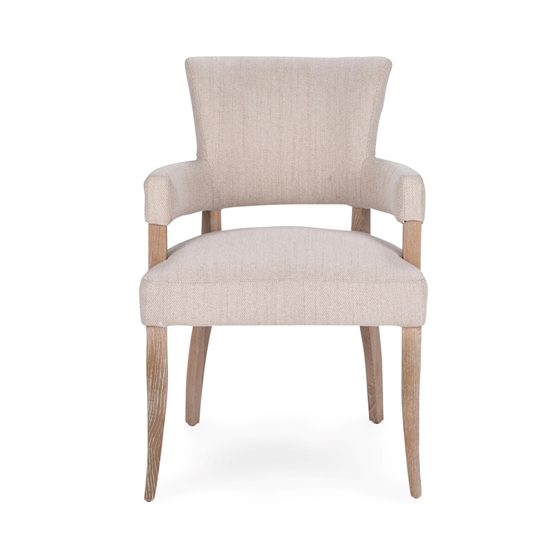 Classic Home Ronan Upholstered Polyester Fabric Dining Armchair Sand Beige