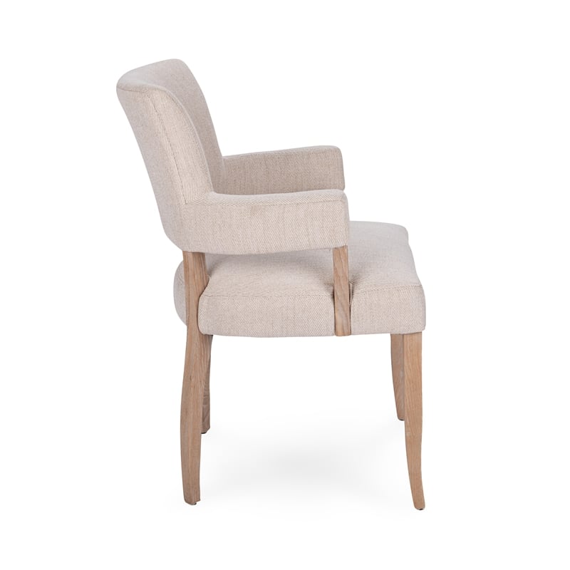 Classic Home Ronan Upholstered Polyester Fabric Dining Armchair Sand Beige