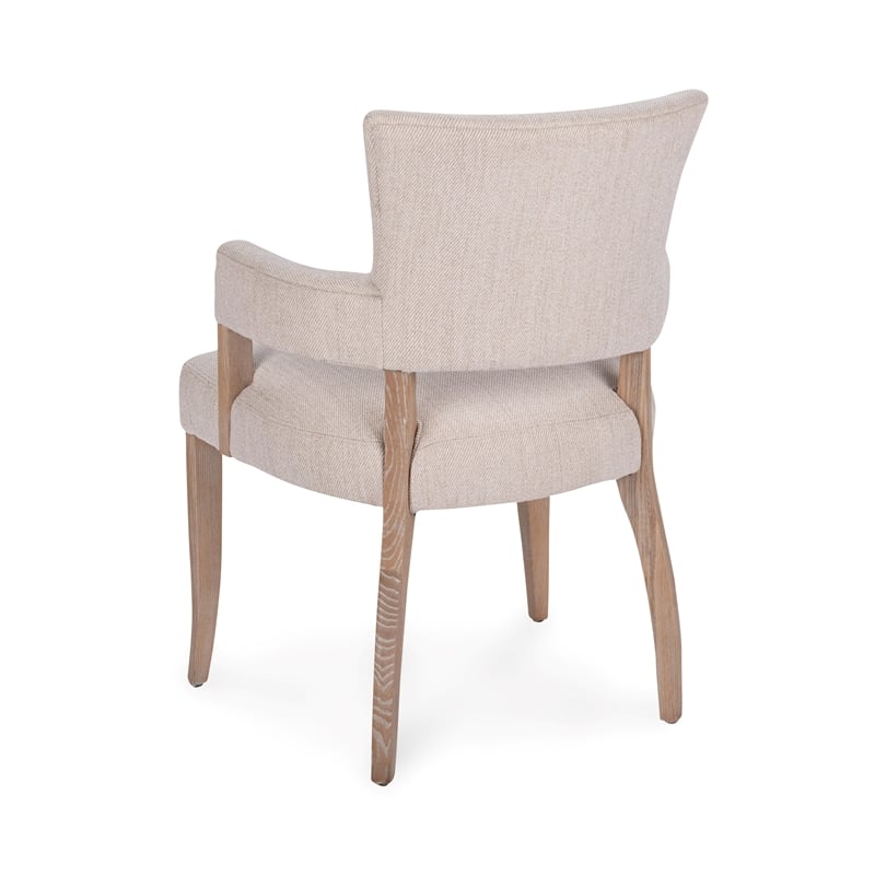 Classic Home Ronan Upholstered Polyester Fabric Dining Armchair Sand Beige