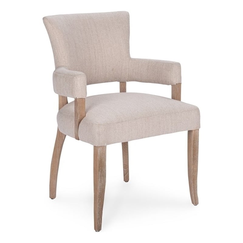 Classic Home Ronan Upholstered Polyester Fabric Dining Armchair Sand Beige