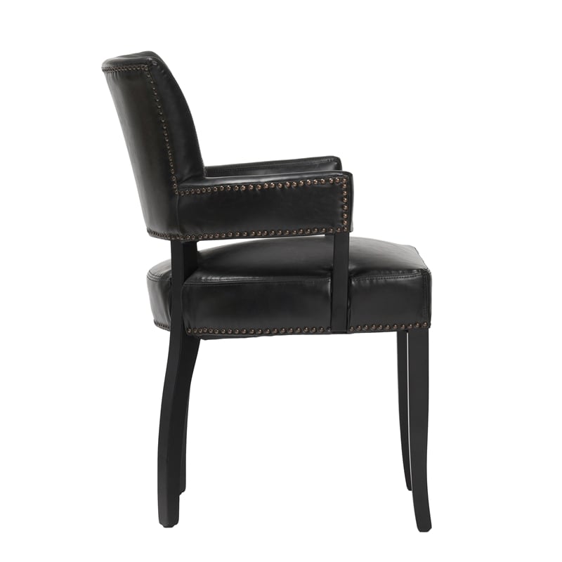 Classic Home Ronan Upholstered Faux Leather Dining Armchair Black