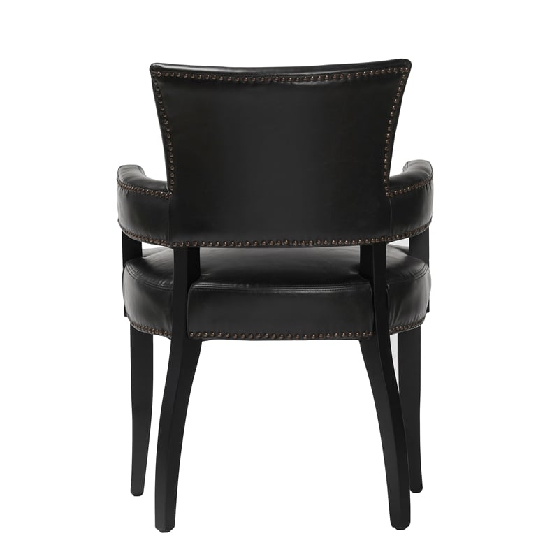 Classic Home Ronan Upholstered Faux Leather Dining Armchair Black