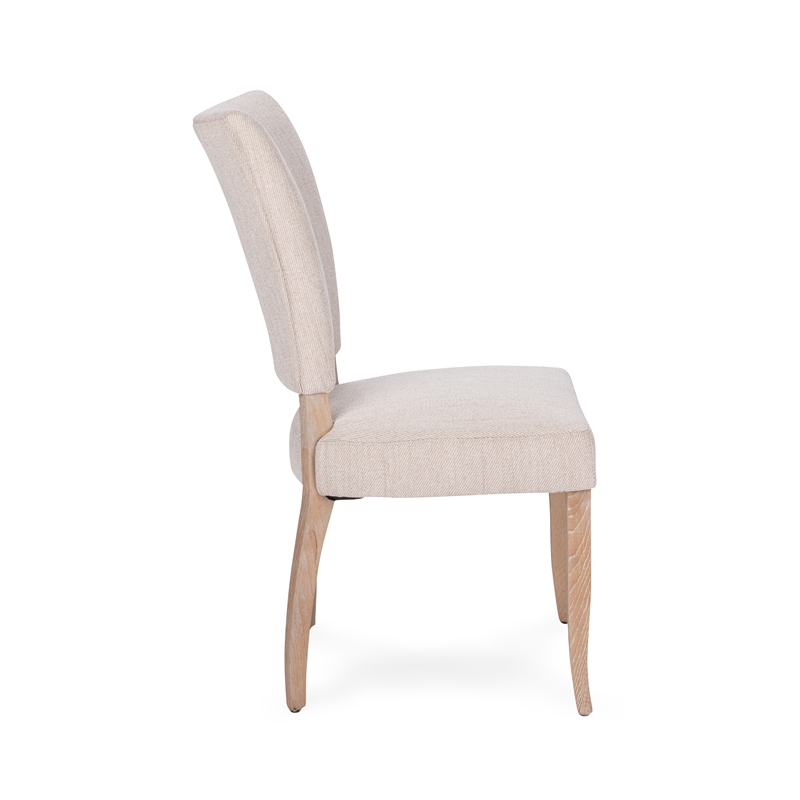 Classic Home Ronan Set of 2 Upholstered Polyester Fabric Dining Chair Sand Beige