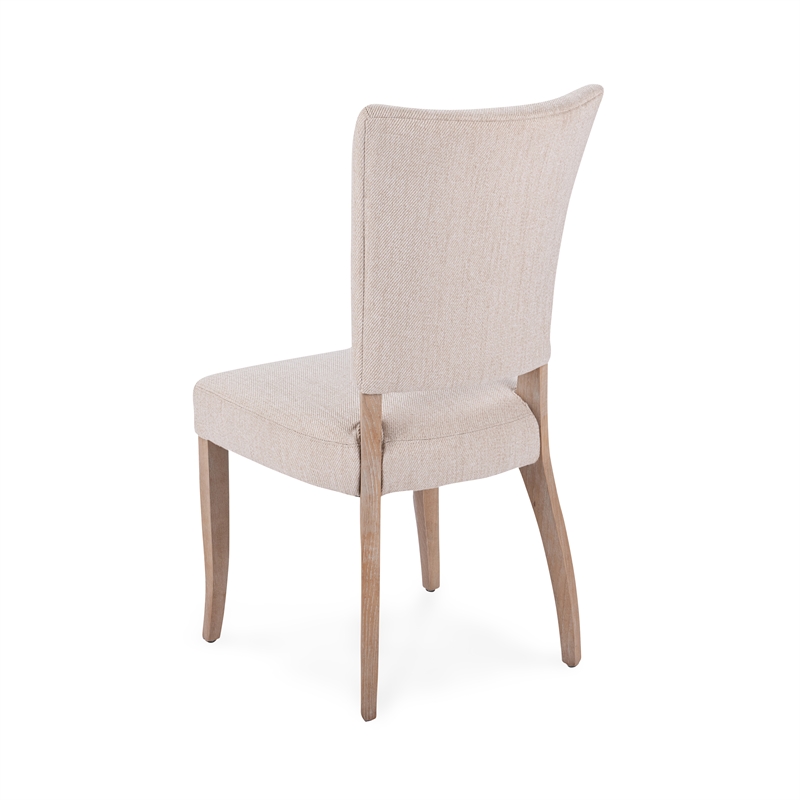 Classic Home Ronan Set of 2 Upholstered Polyester Fabric Dining Chair Sand Beige