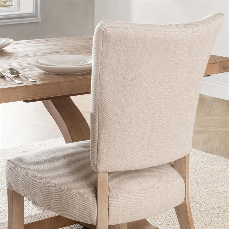 Classic Home Ronan Set of 2 Upholstered Polyester Fabric Dining Chair Sand Beige