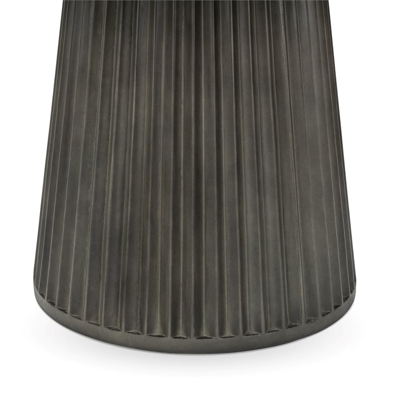 Classic Home Caspia Outdoor Concrete Round Dining Table Gray