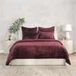 Villa by Classic Home Bari Velvet Port Red Queen Quilt